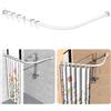 Strength Enemy Asta Per Tenda da Doccia Telescopica, Senza Foratura, A Forma di L in Acciaio Inox 304, 75-105 x 115-175 cm, Bastone Tenda Doccia Inclusi 18 Anelli, Senza Supporto A Soffitto, Per Bagno - Bianco