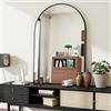 BEAUTYPEAK Specchio ad Arco da Parete con Cornice Nera, 75 x 100 cm, Specchio in Lega di Alluminio Infrangibile, Specchio da Bagno, Può Essere Appoggiato o Appeso, Specchio da Appoggio per Camera da