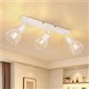 Dehobo Faretti da Soffitto Orientabili Faretti Soffitto Industriale Vintage E14 Bianco Lampada da Soffitto 3 Luci Faretto da Parete Interno Senza Lampadina per Soggiorno Camera da Letto