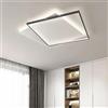 maolo Luce Plafoniera LED 36W Illuminazione Moderna da Soffitto con Selezione CCT3 Design Elegante con Cerchi 2880LM (Quadrato)