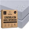 Bisoo Lenzuolo Magico 60x125 2 Grigio Lenzuolo con Angoli per Culla | Lenzuolo e Coprimaterasso in Un Pezzo, Risparmio, Impermeabile, Traspirante, Silenzioso, Cotone Jersey Oeko-Tex