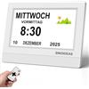 SINOIDEAS Orologio da demenza da 7 pollici per anziani, sveglia digitale con calendario, 22 promemoria personalizzati e 17 temi (bianco)