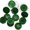 Blausky 10 bottoni a conchiglia naturali da 15 mm, in madreperla, bottoni piatti rotondi, in pietra di perle, con 4 fori, per fai da te, scrapbooking e decorazioni, verde