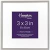 Hampton Frames BSN13833-FBA Mayfair Silver Plate 3x3in (8x8cm) Square Photo Frame with Bevel cut Mount and Luxury Velvet Effect Back by Hampton