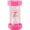 YJDOORPLAY Clessidra da 5 minuti, in plastica, con base esagonale, orologio decorativo per bambini, casa, ufficio, classe, studio, giochi, relax (rosa, 5 minuti)