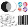 Yisscen 100 pezzi Magneti frigo fai da te Mini magneti autoadesivi Magneti rotondi in vetro e 25 Mm Cabochon con Cupola in Vetro Trasparente per artigianato fai da te magneti da frigorifero