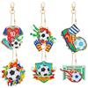 JSRQT Kit Portachiavi Pittura Diamante da Calcio, Portachiavi Pittura Diamanti Incollati Doppia Faccia per Adulti Bambini, Ciondolo Pendente Pittura Mosaico per Borsetta Zaino Decorazione per Feste