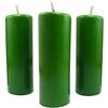 NKlaus 3x candele a colonna altezza rustica 95mm Ø34mm candele a goccia in cera d'api verde 36365