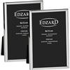 EDZARD Genua - Set di 2 cornici portafoto per foto da 9 x 13 cm, color argento, con protezione antiossidante, con retro in velluto