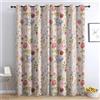 TMMDH Tende Oscuranti per Interni Moderne 2 Pezzi 240 CM Altezza, Fiori Piante Tende Termiche con Anelli Stile Retrò Tenda Oscurante Camera da Letto Tenda Soggiorno, L140 x A240 CM