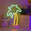 ENUOLI Coconut Palm Tree Insegne al neon Lampada al neon Luce al neon con base LED Insegna al neon Batteria/Luce al neon di palma alimentata tramite USB per la decorazione della festa di Natale