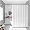 Whoiy Tenda da doccia anti-muffa, impermeabile, 200 x 240 cm, in tinta unita, colore bianco, per vasca da bagno e doccia, in bagno, Shower Curtains con anelli per tenda da doccia