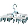Biluer Appendiabiti per Calze, 1PCS Stendibiancheria in Plastica con 40 Mollette Stendino per Biancheria Intima per Asciugare Calze Asciugamani Vestiti per Bambini Intimo(Bianco+Blu)
