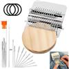 ZGGZHeim Telaio per tessitura portatile in legno con 14 Hook,darning loom per riparazione calzini jeans e vestiti,patch maker per cucito rapido,kit maglieria per lana e ricamo fai da te,telaio bambini e adulti
