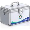 Uniclife Cassetta di Sicurezza per Medicinali con Serratura a Chiave, Portapillole Metallico per Pronto Soccorso con Maniglia e Tracolla, Scatola Bloccabile per Farmaci 30x17,8x19 cm