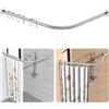 Strength Enemy Asta Per Tenda Da Doccia Senza Foratura, Asta Telescopica A Forma Di L In Acciaio Inox 304, 95-125 x 95-125 cm, Con 18 Anelli, Bastone Tenda Doccia, Senza Supporto A Soffitto Per Vasca e Doccia