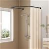 Aisny Asta Per Doccia, Asta Per Tenda Da Doccia Regolabile A Forma Di U Da 70-95 Cm Asta Per Doccia Per Vasca Senza Fori Supporto Per Tenda Da Doccia Nero Per Montaggio A Soffitto Del Bagno