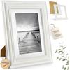 Mein Landhaus Vintage Cornice Stoccolma Im Shabby Chic Design Cornice in Bianco con Vetro - bianco, 50x60 cm