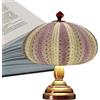 Generico Luce Notturna A Forma Di Riccio Di Mare Con Copertura In Vetro E Base In Legno | Lampada A Forma Di Fungo A Tema Spiaggia, Lampada Da Comodino Con Simpatici Animali Marini Per Camera Da Dei Bamb