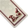 Vionara Home Runner da Tavola Natalizia in tessuto Gobelin Piazzato, Runner con motivo natale, Centrotavola Natalizio, Decorazioni Natalizie per Tavola, 100% Made in Italy (Gnomo Rosso, Runner 35 x 95 cm)