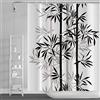 SDOTPMT 90x183cm Bambù Foglie Tenda da doccia Nero Bianco Astratto Bambù Pianta Tenda da bagno Classico Pittura a china Tenda da vasca per bambini Bagno Poliestere Impermeabile con ganci