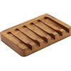 HTB - Portasapone con design a cascata inclinata, in legno di teak, per doccia, bagno, lavello, cucina e piano di lavoro