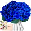 SNAIL GARDEN SNAILGARDEN Fiori di Ortensia Artificiale, Confezione da 2 Mazzi di Ortensie di Seta Realistici con 10 Pezzi Teste di Ortensia Finte, con Biglietto di Auguri per la Disposizione dei Fiori Centrotavola