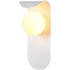 Partenopea® Applique da parete moderno lampada muro decorativa metallo bianco con sfera palla luminosa attacco per Lampade LED G9 (Con lampadina luce calda 3000K)