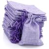 DAVIDJAMESCLARKE 30 pezzi 10 x 14 cm Sacchetti Iuta con Cordino Serraggio, Riutilizzabili Sacchetti Lino, Sacchetti Tela Iuta, Piccoli Sacchetti Regalo,Viola Chiaro Sacchetti,per Festa