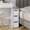 GIANTEX Mobiletto Stretto con Ruote, Carrello e Organizzatore Slim con 3/4/5/6 Cassetti per Spazi Piccoli, Cassettiera di Plastica per Soggiorno, Bagno, Cucina, Bianco (42 x 19 x 57 cm)