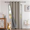 Joydeco 100% Tenda Oscurante in Lino con Occhielli 1 Pezzo, Tenda per Porta, Tende Oscuranti con Occhielli Termici per Protezione dal Freddo e Calore per Camera da Letto, Soggiorno, Lino 137 x 132 cm