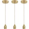 JZCDR 3 Pz Sospensione E27 con Anello a Vite Dorato 150 cm Cavo Sospensione Apparecchio Vintage E27 Supporto Lampada per Soffitto Cucina Soggiorno