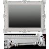 Lnxp Specchio da parete in stile barocco bianco argento doppio colore 90 x 70 cm antico barocco rococò shabby chic rinascimentale stile giovanile design retrò con decorazioni di lusso