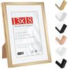 HIMEETIME® 1x Cornice Foto 13x18 cm Alluminio spazzolato dorata champagne,Passepartout 10X15cm,Cornice 13x18 Piccolo,Montaggio a parete o esposizione da tavolo