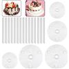 GYSRXS 5 Pezzi Base per Torta a Piani Multistrato Supporto per Torta Nuziale Tavole per Dolci con 15 Tasselli per Torta Adatto Per Compleanni Banchetti Nuziali(12/16/20cm)