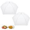 OMJMYY 2 Pezzi Coprivivande a Rete 60cm Copertura Alimentare Pieghevole Anti Insetti Copertura Tende Ombrello Copri Cibo da Mosche per Cibo Frutta Barbecue Picnic Campeggio(Bianco)