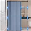 Icegrey Tenda da doccia Magnetica Pieghevole impermeabile con Ganci, Antispruzzo, Tende da Doccia in Poliestere Linoa Fisarmonica per Bagno, Blu, 80x180cm