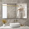 byecold Specchio per riscaldamento a infrarossi, 580 Watt, riscaldamento a specchio, a infrarossi, specchio da bagno, 100 x 60 cm, specchio da bagno, riscaldamento elettrico, piastra di riscaldamento da