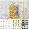 BOMULEZG Kit di Perline di Vetro Bianco - Perline Bianche Tonde da Infilare per Bracciali - Perline Artificiali Bianche per Braccialetti e Collane Fai da Te - Perline per Artigianato - Perline per Orecchini (5