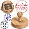 WBgjsnklbnl Timbri in gomma in legno personalizzati Timbro a inchiostro personalizzato con logo testo indirizzo nome personalizzato per marchio aziendale Imballaggio ufficio fai da te Craft-Round