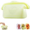 Uuxkgu Stand-Up Resealable Silicone Food Storage Bag,1000ML Leakproof Portable Bento Lunch Pockets, Stand-Up Reusable Freezer Bags, Heat-resistant Sandwich Snack Bags for Salad Fruit Snack Travel(B)