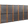 vidaXL Paravento a 5 Pannelli Nero 350x180 cm