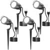 HIBOITEC Faretto da Giardino LED 12W per Esterni Impermeabile, 5000K Bianco Freddo con Puntale a Terra e Spina 1.5m, 1320lm per Terrazzo, Vialetto, Feste, Alberi, Prato