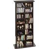 VEVOR Armadietto Porta CD DVD da Pavimento, Mobile Contenitore 559x222x1295 mm Multimediale 8 Ripiani per CD DVD Libri Giochi Collezioni Ripiani Regolabili Uffici Camera da Letto Soggiorno, Marrone
