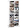 VEVOR Mobiletto Armadietto Porta CD DVD da Pavimento, Mobile Contenitore 559x222x1295 mm Multimediale per CD DVD Libri Giochi Collezioni Ripiani Rimovibili per Uffici Camera da Letto Soggiorno, Bianco
