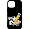 Jimbeels Custodia per iPhone 16 Pro Max Pencil Eraser Hour Cruciverba Gomma