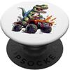 T-rex Monster Truck Fun Graphic Men Wome Dinosauro che guida Monster Truck presente per ragazzi bambini adulti PopSockets PopGrip Adesivo