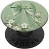 Sage & Mint Green Bows And Ribbons Gifts Carino verde Coquette Bow Ribbon Estetica Fiori Floreali PopSockets PopGrip Adesivo