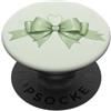 Sage & Mint Green Bows And Ribbons Gifts Simpatico cuore verde con fiocco a forma di cocchetta PopSockets PopGrip Adesivo