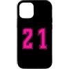 Uniform Pink Number SUL RETRO E FRONTE Custodia per iPhone 12/12 Pro Rosa Numero 21 Uniforme Numerata Squadra Sportivo